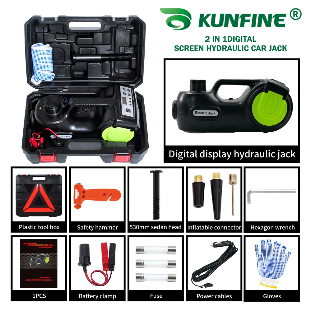 KUNFINE DC 12 В 5 тонн автомобильные электрические шины подъемные гнезда гидравлический воздушный надувной автомобильный Напольный домкрат с шинным