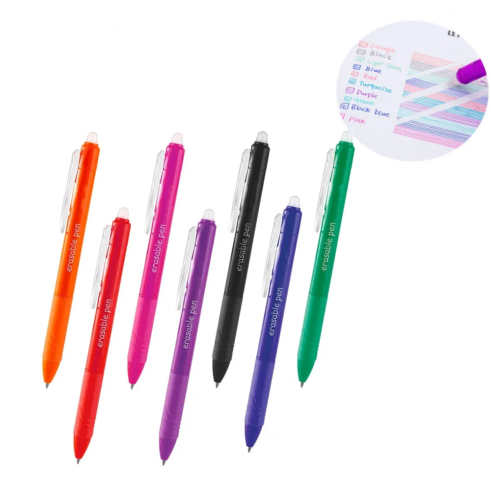 Custom Logo  Wholesale 0.7mm Clicker Retractable Erasable Gel Pen Set