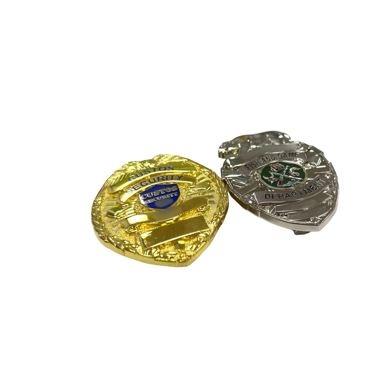 High Quality Souvenir Gift 50Mm Square Badge Iron On Badges Brass Silver Badge