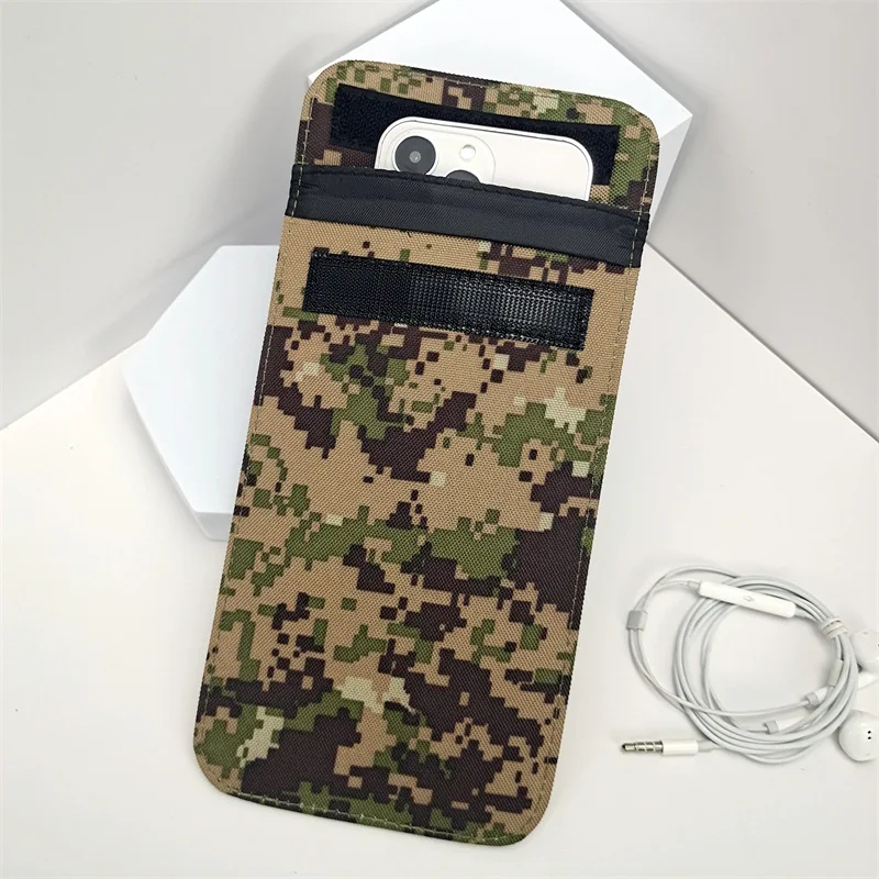 Camouflage Faraday Bag for Key Phone Signal Blocker Anti-Radiation Pouch Case EMF Shielding Large Bags RFID Blocking Wallets