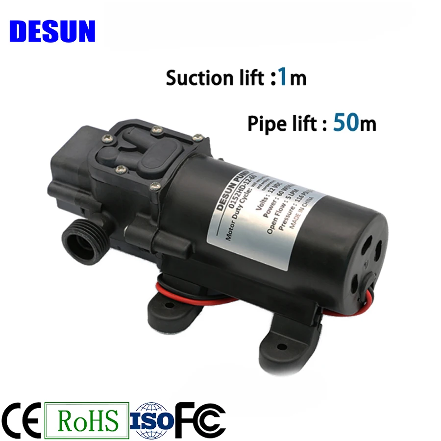 12V 60W 5 lpm  high pressure Agricultural Electric Water Pump Diaphragm Water Pump Mini Booster Pump for Misting System  Sprayin