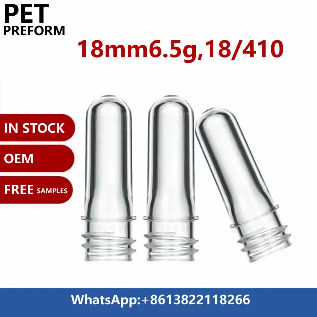 18/410 6.5g PET preform 18mm6.5g  for cosmetic bottles 20ml 30ml sprayer bottles manufacturer in stock custom color