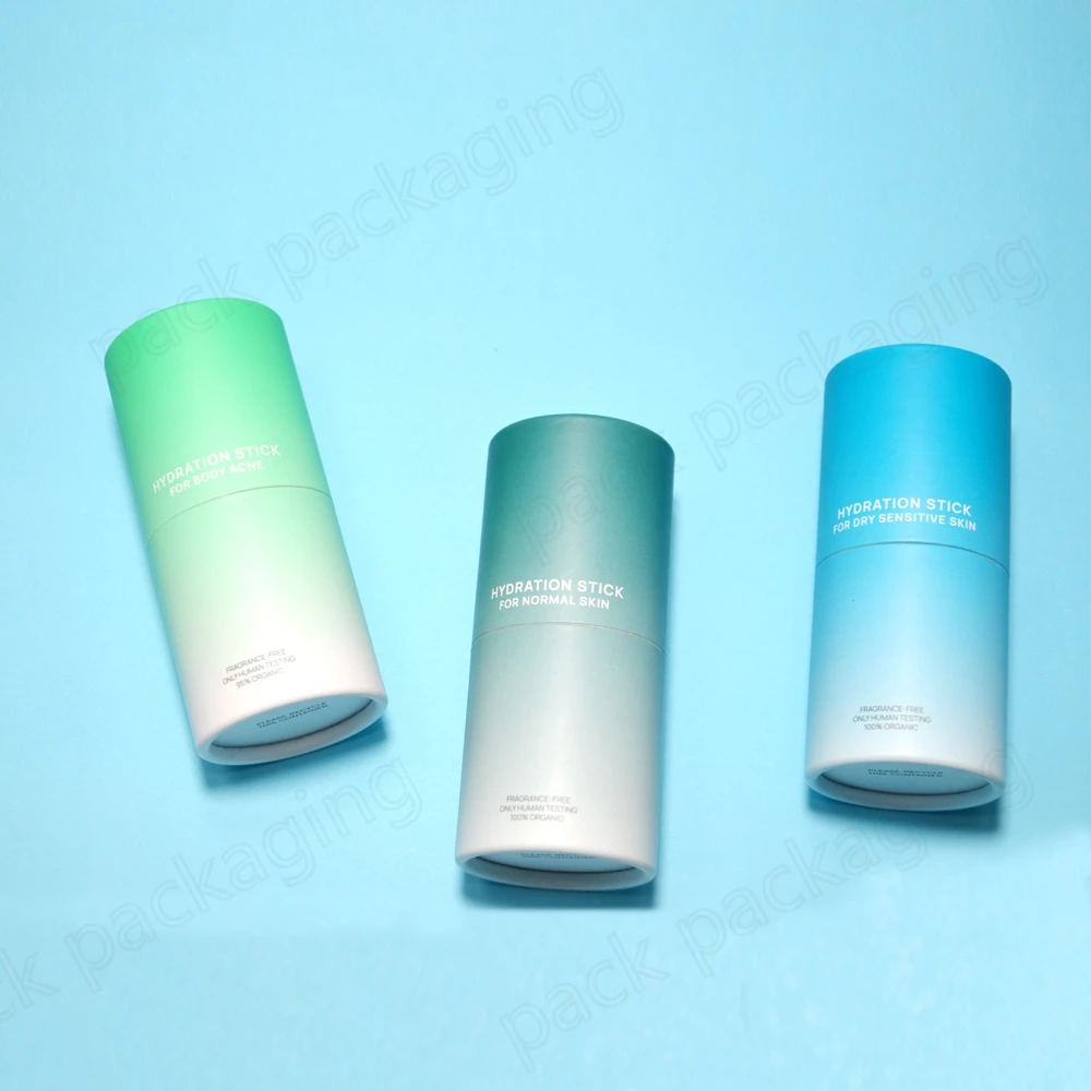 Luxury custom biodegradable deodorant lipstick paper tube packaging container twist up paper tube