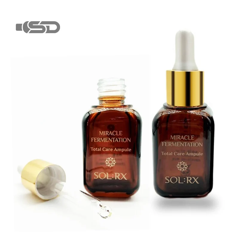 Popular Cosmetic Container Serum Essential Oil 30 Ml Cube Square Dropper Custom Glass Bottle Square Amber Dropper Bottle