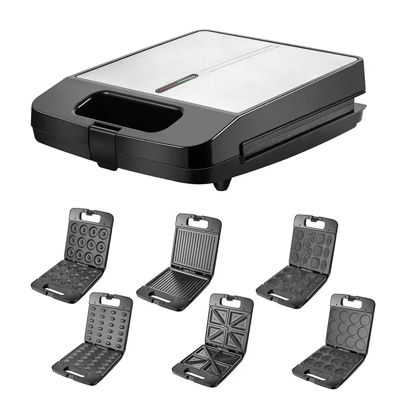 8 in 1 Detachable Plates electric mini waffle maker grill and sandwich maker
