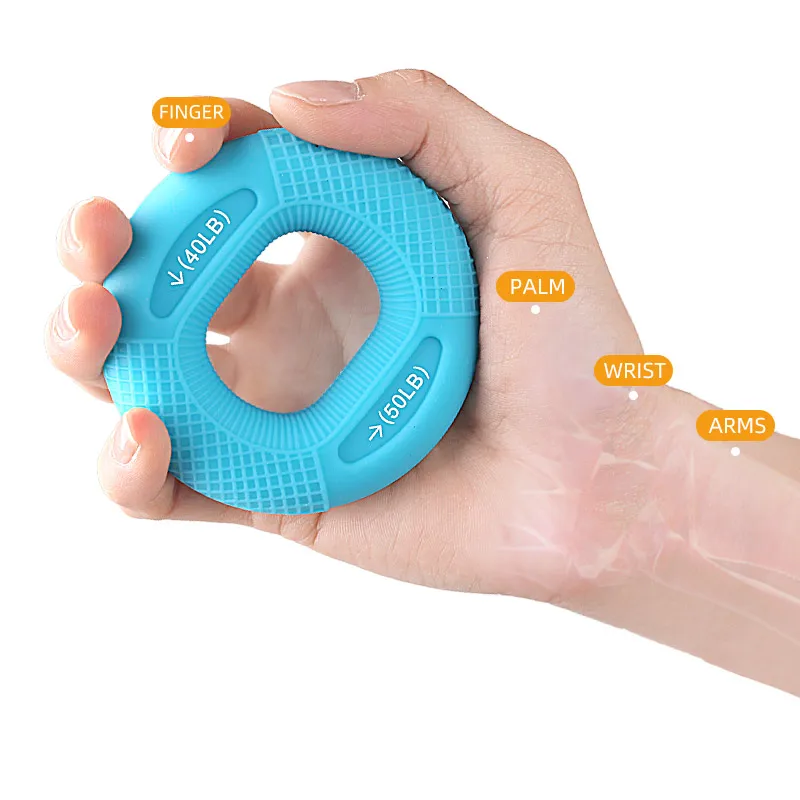Grip device silicone double strength training five fingers decompression tire grip ring
