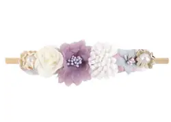 Hot selling artificial flower rhinestone pearl baby headband for girls