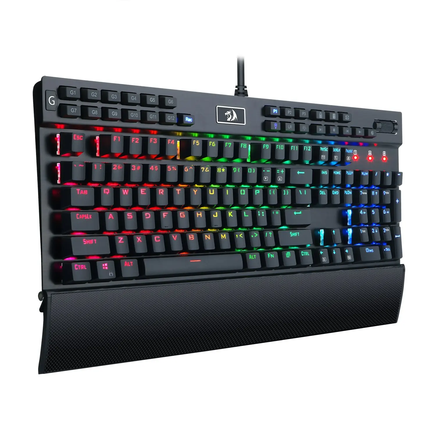 PC gamer 104 Keys RGB metal gaming mechanical keyboard with wrist rest for PC laptop computer