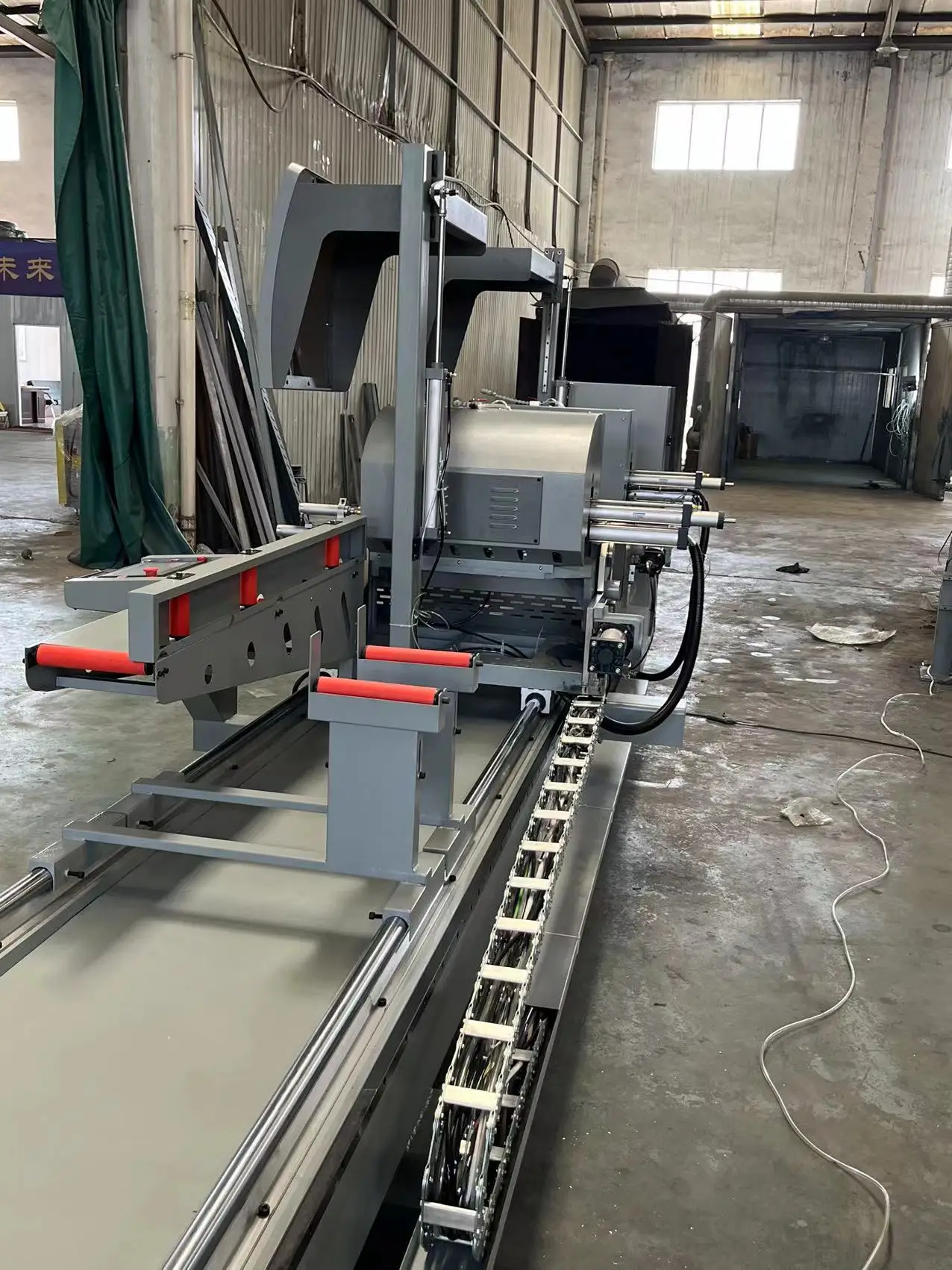Double-Headed CNC Aluminium Windows Doors Cutting Machine New Model Mitre Saw PVC UPVC Manufacturing Plant Motor PLC Engine Used