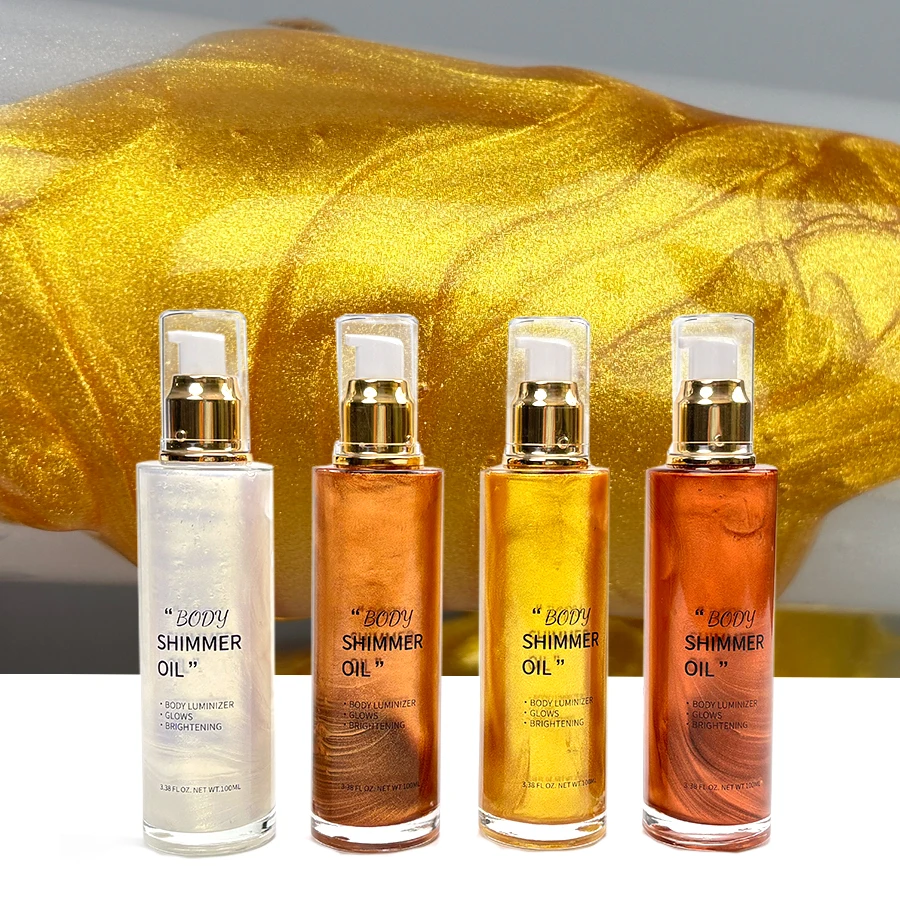 MLM Cosmetics Manufacturer OEM/ODM Private Label Body Glitter Oil Bottle Sunscreen Skincare Highlighter Spray Shimmer Body Oil