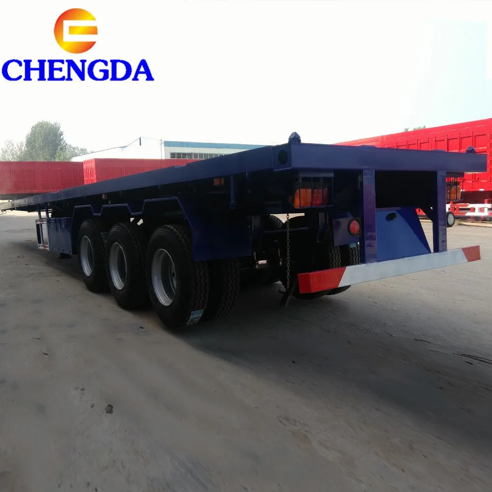 50 Ton 60ft 4 Axles 3 Axle 40 ft Used Flatbed Semi Trailers For Sale
