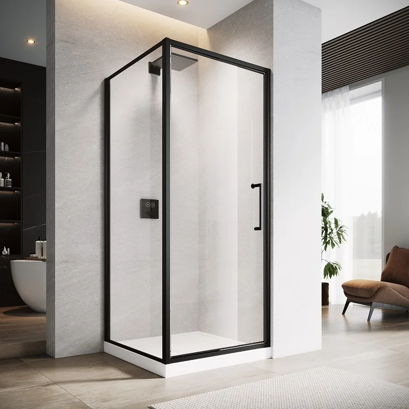 Hot Selling Aluminium Framed Square Shower Cubicle  Transparent Tempered Glass Sliding Door Shower Rooms