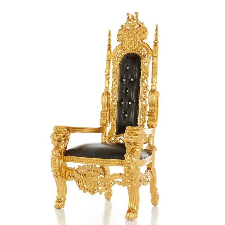 Royal Furniture Gold Metal Design King Throne Sofa Chair for Living Room Apartment Hospital Villa Event or Bar Use