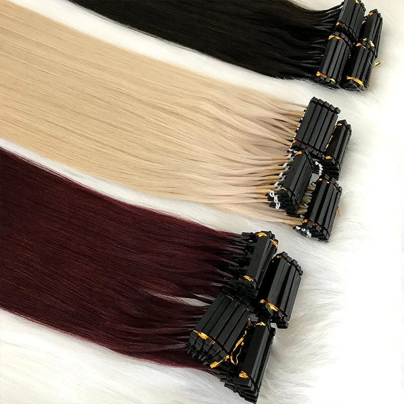 Оптовая продажа индийские волосы Remy для наращивания с двумя наконечами в стиле «Зверь»