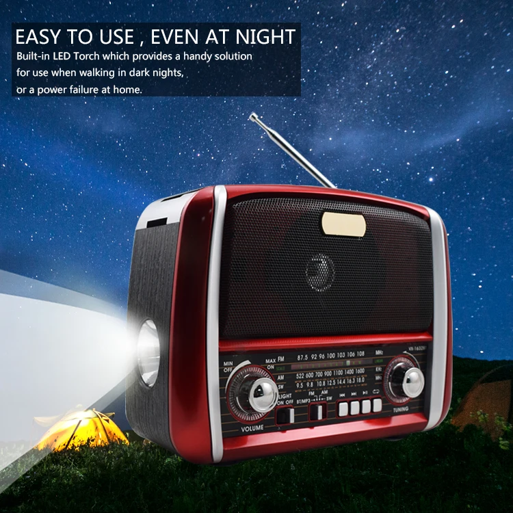  Самый популярный MP3-плеер FM/AM/SW AUX с фонариком заряжаемый Портативный TF/USB-радиоприемник