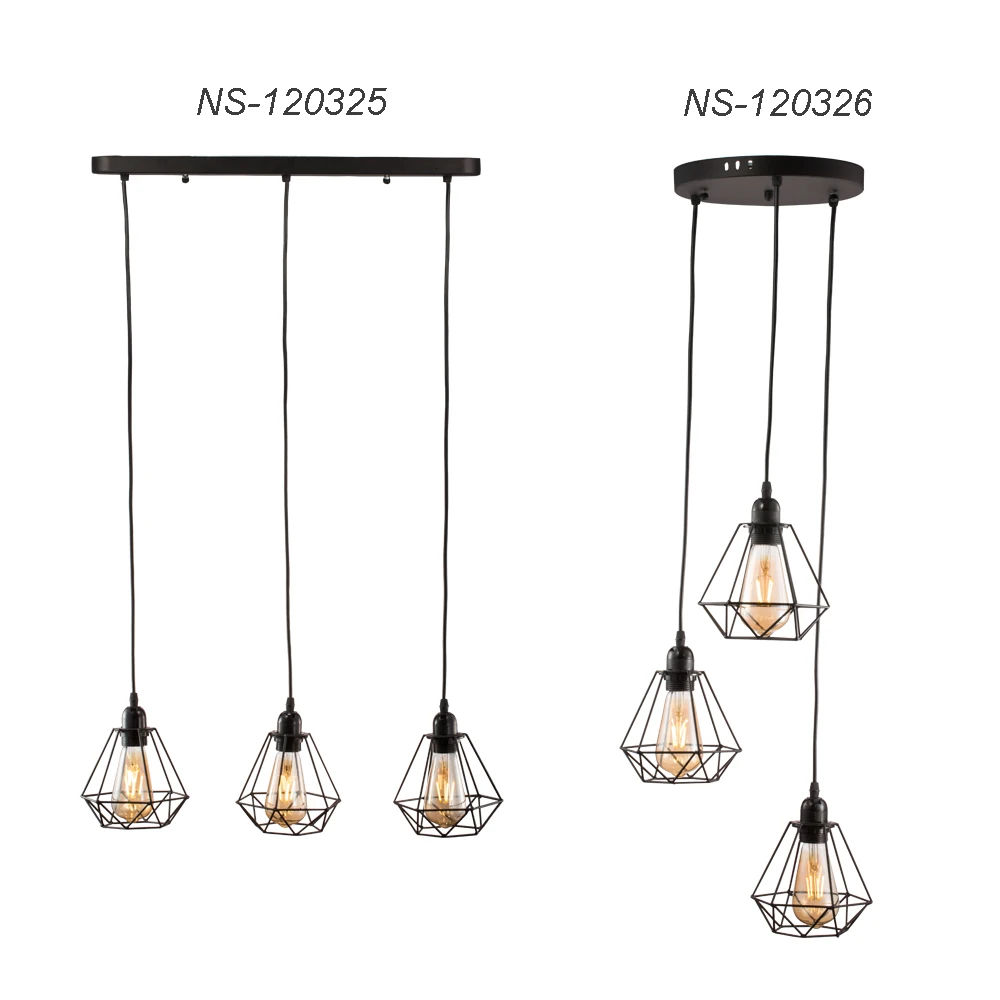 Nordic loft vintage industrial pendent light bar coffee shop glass shade pendant lamp