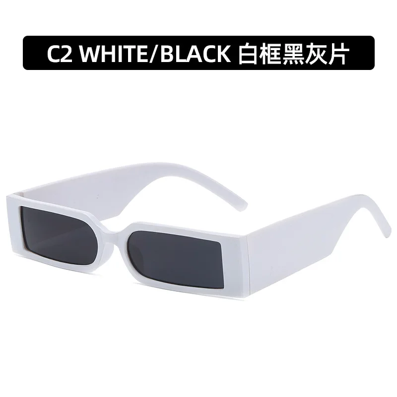 Sunglasses 2024 Fashion Rectangle Small Square Custom Shades Wide Temple INS New Outdoor Unisex Sun Glasses PC Material