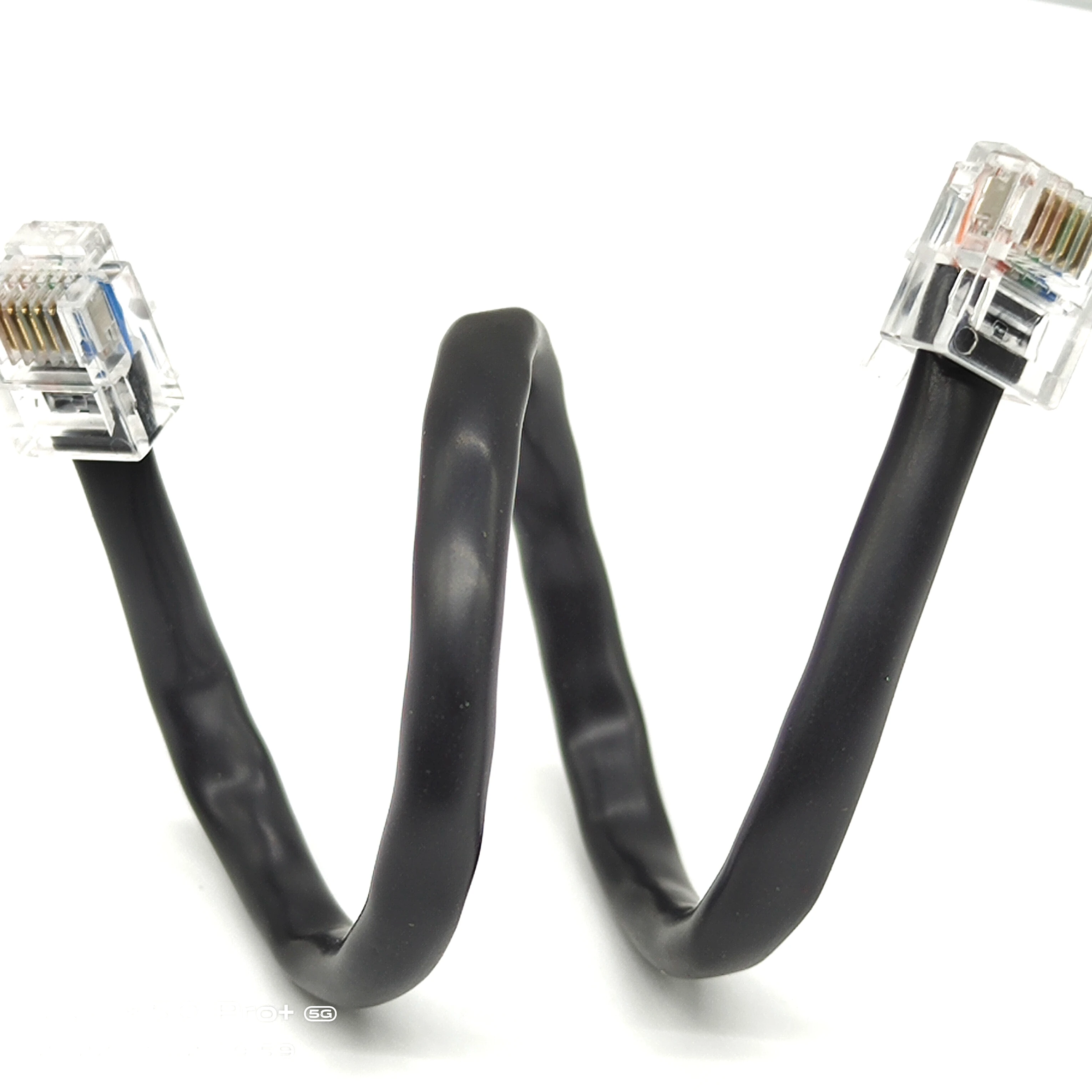 Wholesale black rj12 cable 6p6c telephone jumper cable suitable for communication cable