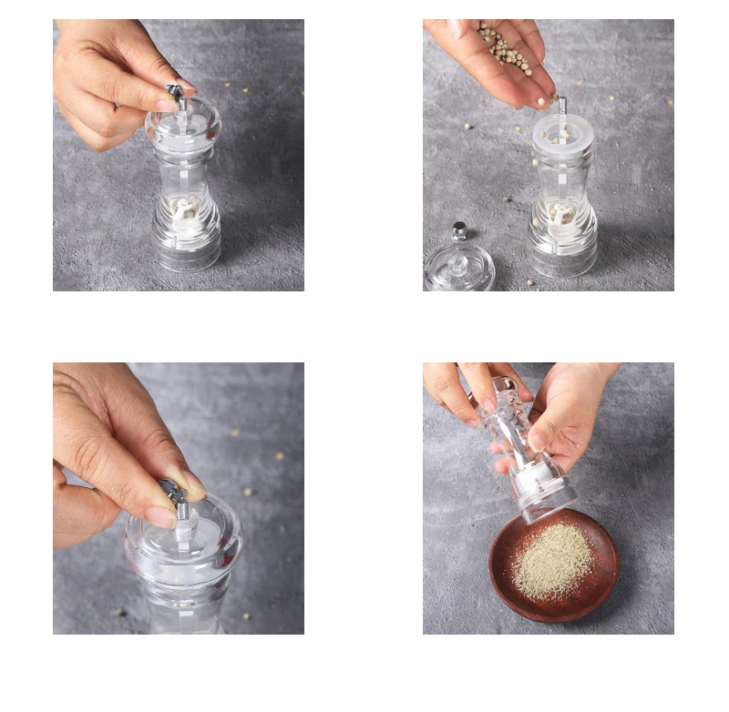 amazon high quality kitchen accessories tools gadgets kitchenware transparent  acrylic salt and pepper mill mills