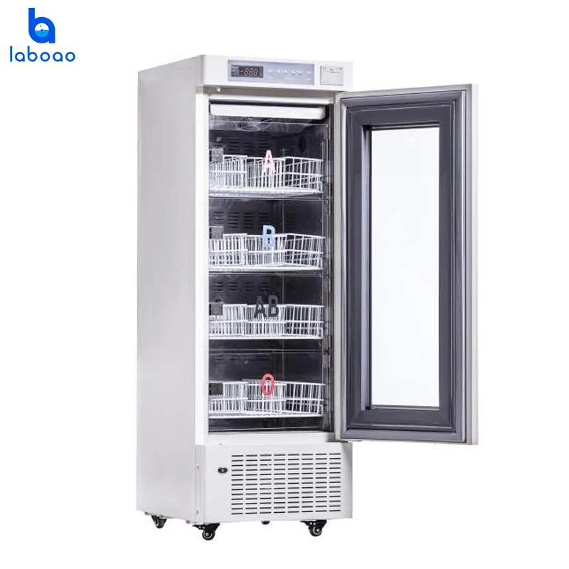 Laboao 4C 208L Glass Door Vertical Blood Bank Refrigerator for Safe Storage
