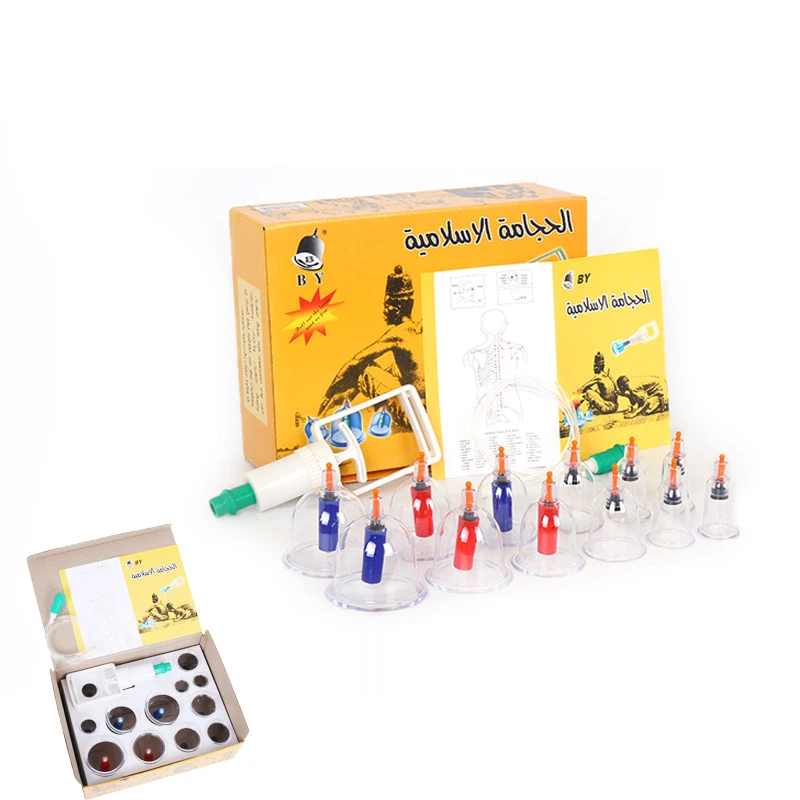 Arabic packaging 12 pcs Cup Set Cupping Therapy Chinese Medical Massage Healthy Therapy Vacuum Cupping Hijama set