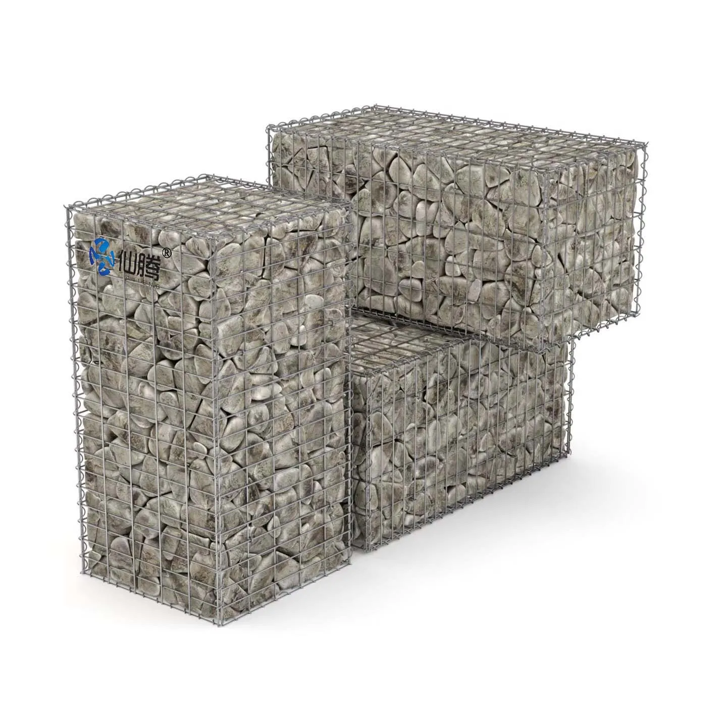 High Quality 1m*1m*2m Welded Hot-dipped Galvanized Low Carbon Steel Wire Mesh Stone Cage Connected with Spiral Ring