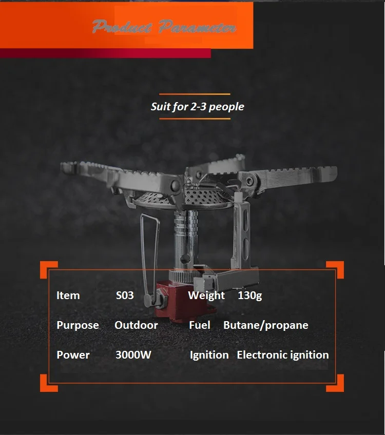 Bulin S03 Competitive Price Small Size Camp Stove Four Way Support Folding Portable Camping Gas Stove