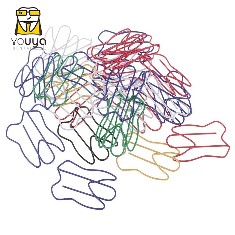 Colorful Unique Metal Paper Clips Dental Tooth Shaped Paper Clip
