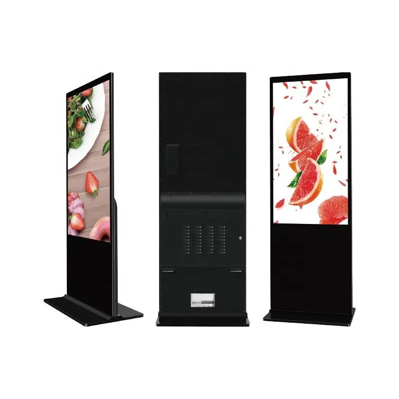 Indoor 55 Inch Advertising Player Touch Screen Floor Stand Kiosk 4K Screen Digital Signage And Display