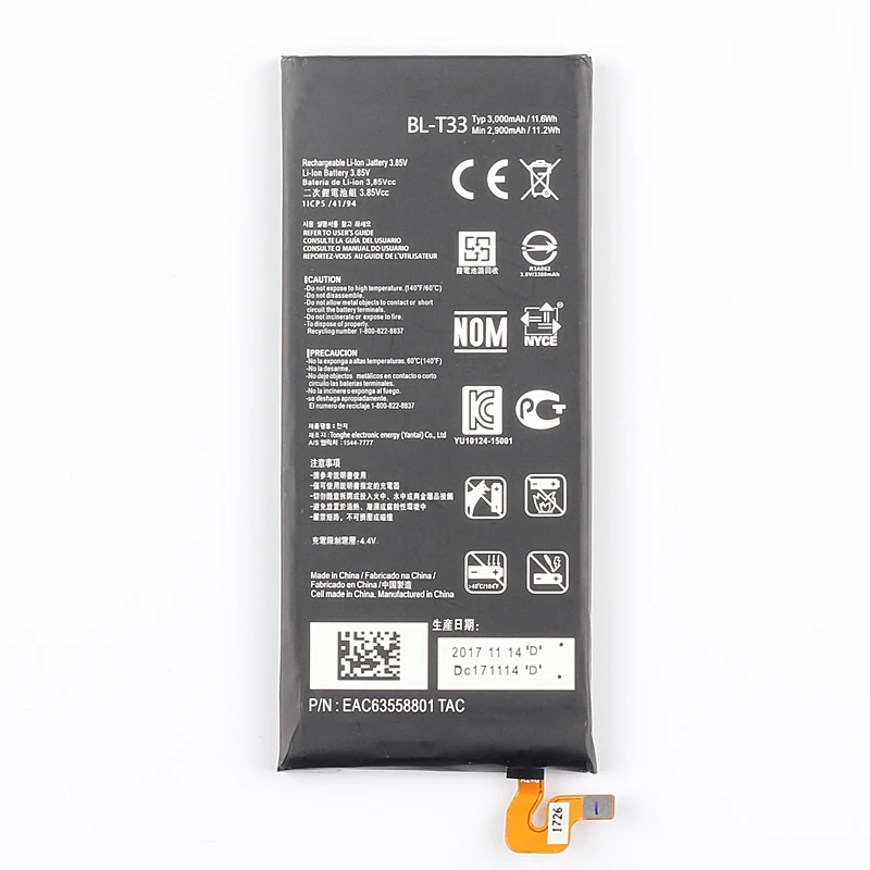 Good Quality 3000mAh BL-T33 BL T33 Replacement BATTERY for LG Q6 M700A M700AN M700DSK M700N Batteries