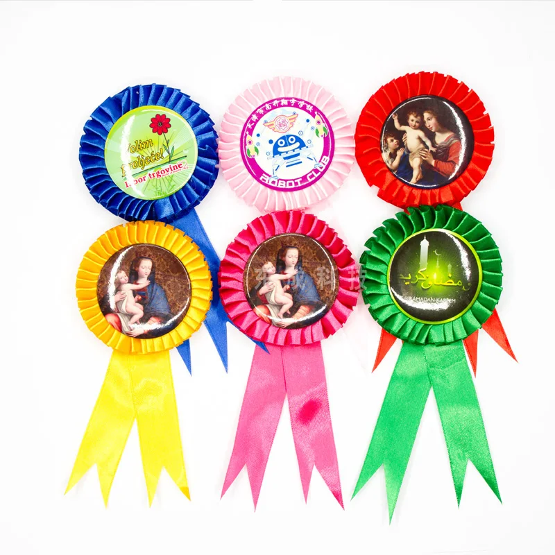 58mm 2.28in Rosette Button Material DIY Badge for Wedding ceremony etc