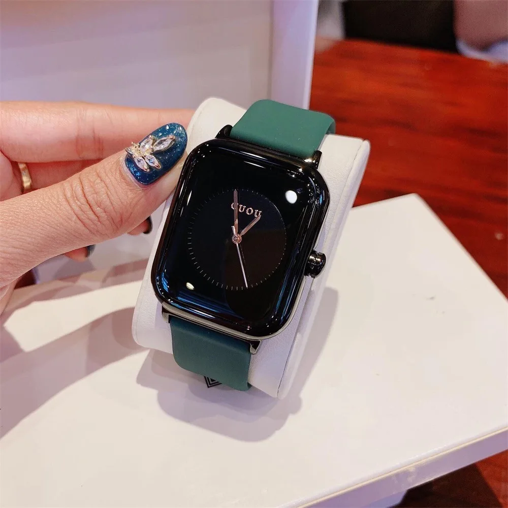 New Fashion Women Watches Minimalist Rectangle Jelly Design Ladies Quartz Watches Wristwatch Relogio Square Watch