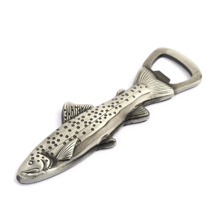 fishing gift Trout Fish shaped aerated soda drink beer bottle opener for anglers fishing gift