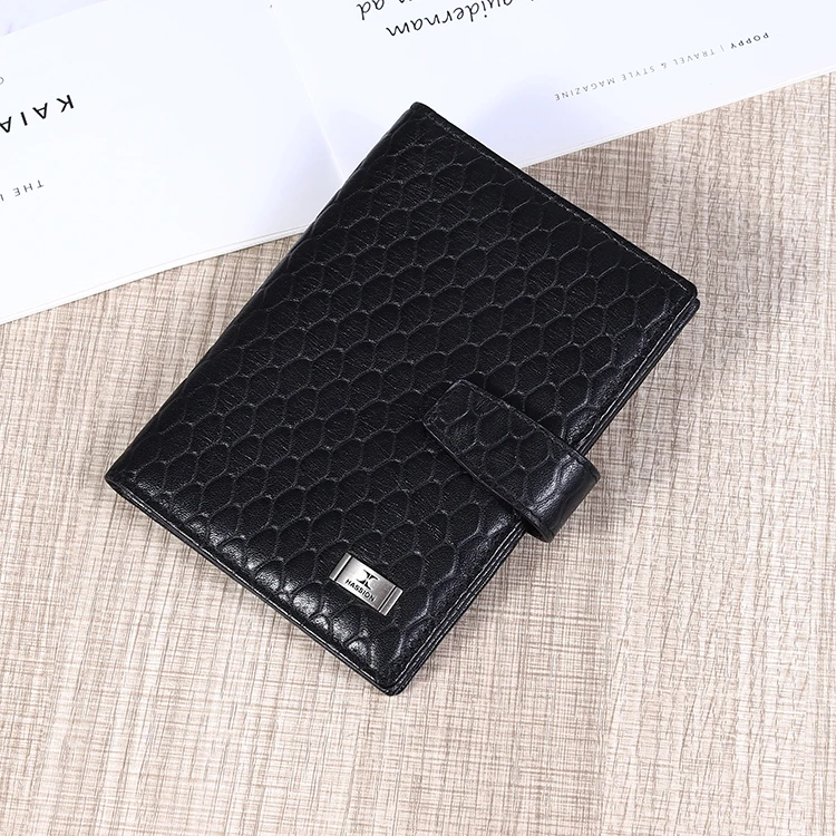 Custom Logo Leather Passport Cover Diamond-Shaped Pattern Real Leather Travel Wallet Craft Blanks Passport Holder