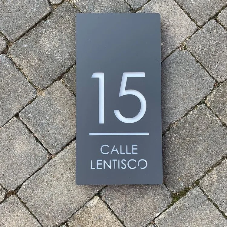 Modern Contemporary Rectangular Acrylic Floating Address Plate House Sign House Number Signs