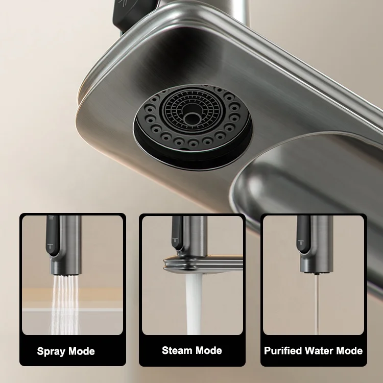 Dual Handles Kitchen Mixer Tap Purifier 3 in 1 Drink Water Filter Tap Kitchen Faucet 3 Way Pure Water Faucet for Kitchen