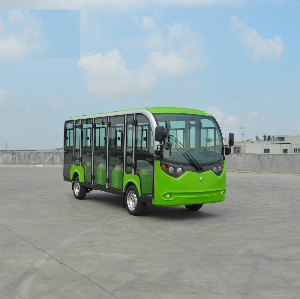 CE Approved 14 Seaters Electric Tour Bus Sightseeing Car With Glass Doors