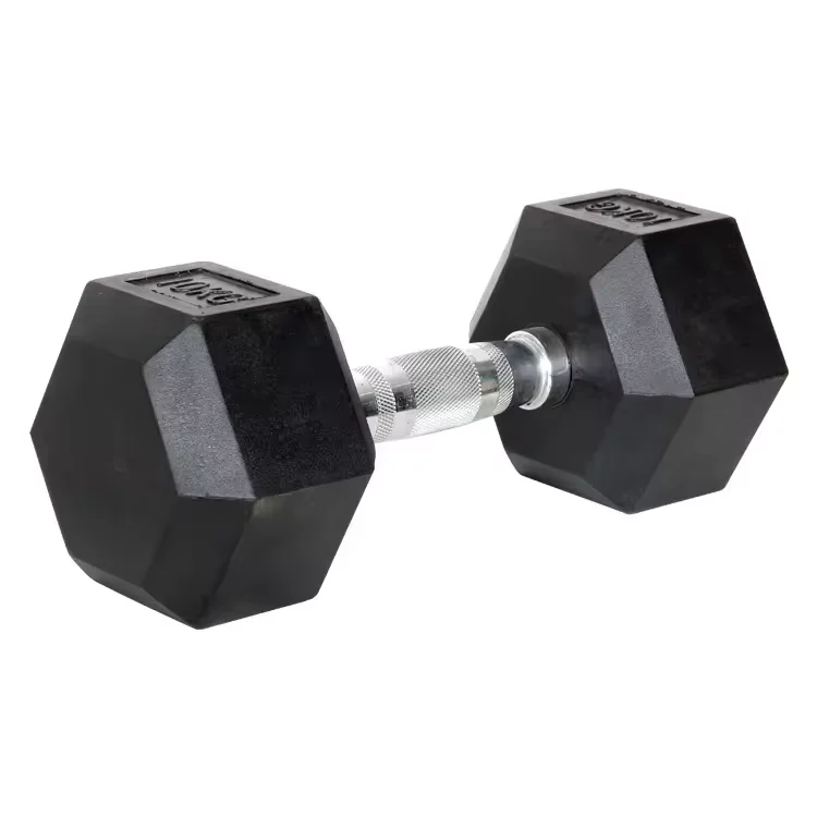 New Design Fitness Accessories High Quality Strength Training Rubber Free Weight Hex Dumbbell