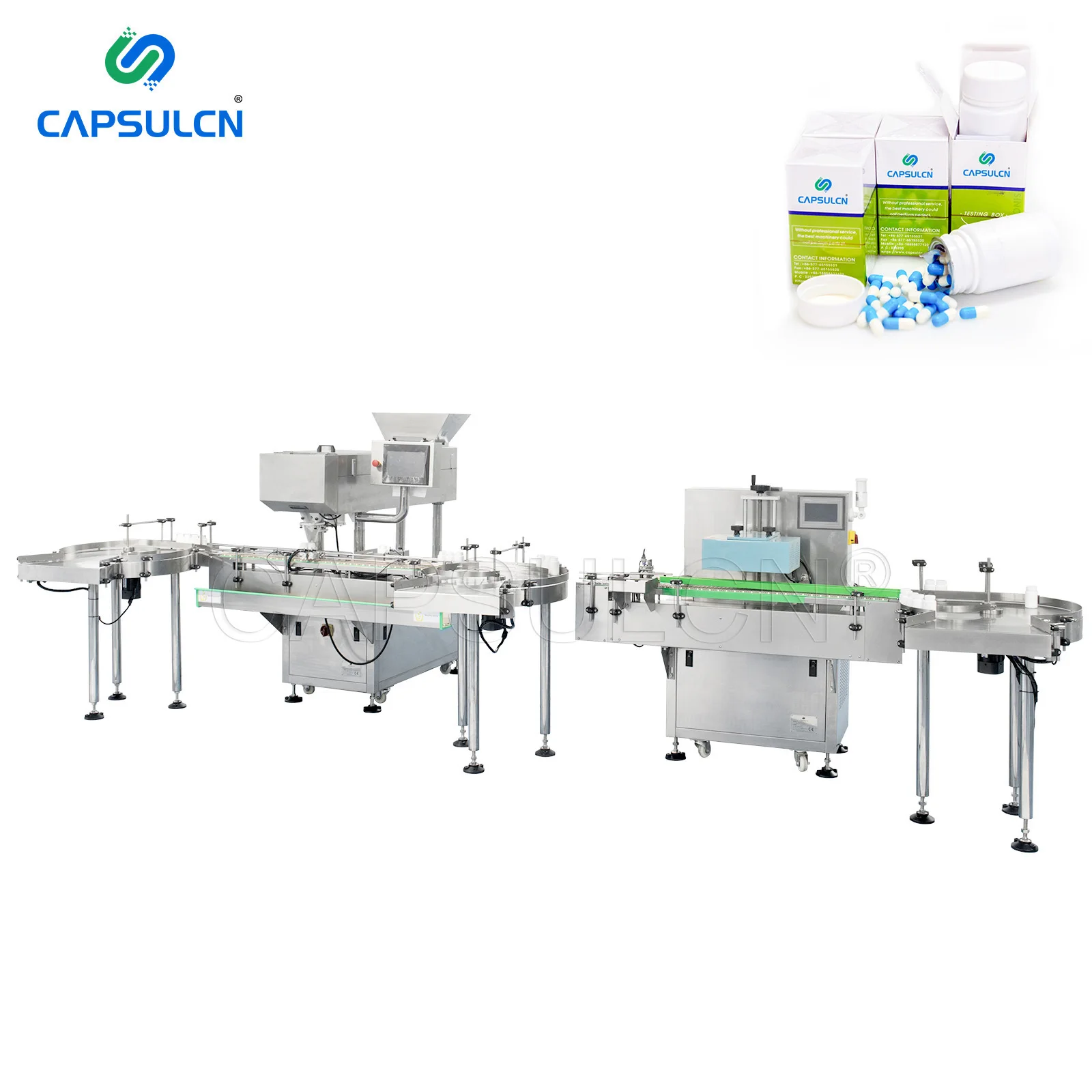 Автоматическая упаковочная линия для производства таблеток, машина для розлива и закупорки пластиковых бутылок в капсулах