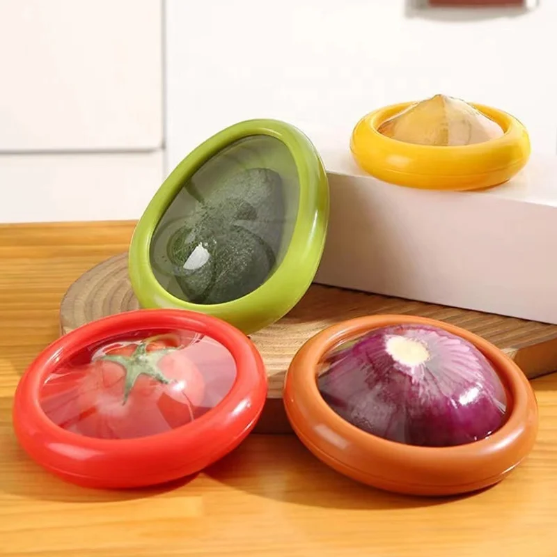 Refrigerator Clear Film Crisper Lemon Avocado Tomato Fruit Storage Box Portable Plastic Fresh Preservation Sealed Box