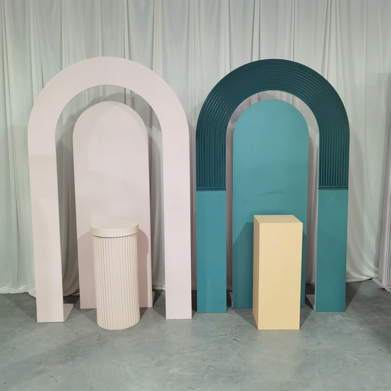 Happy Sweet 3D Wedding Arch BJ240028-44 baby pink Acrylic Layers Backdrop Birthday Background with butterfly