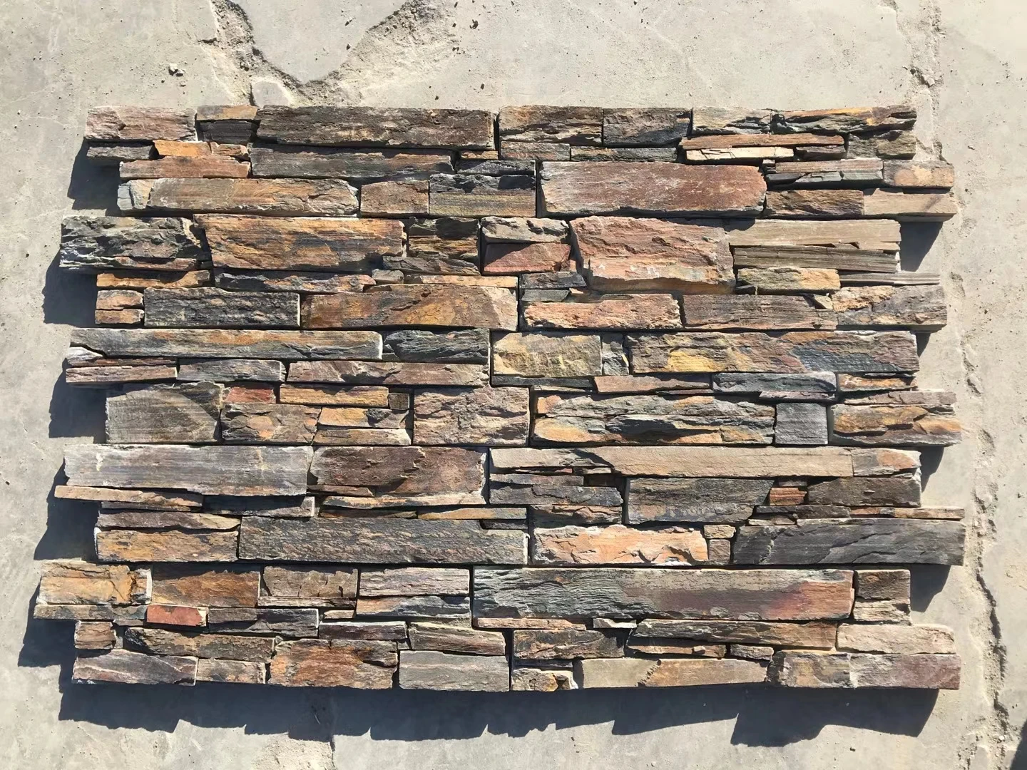 Multicolor rusty slate stone cement ledgestone wall panels