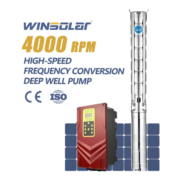 WINSOLAR высокоскоростной новый двигатель помпа Гибридный Ac Dc глубокий Погружной Солнечный водяной насос насосы