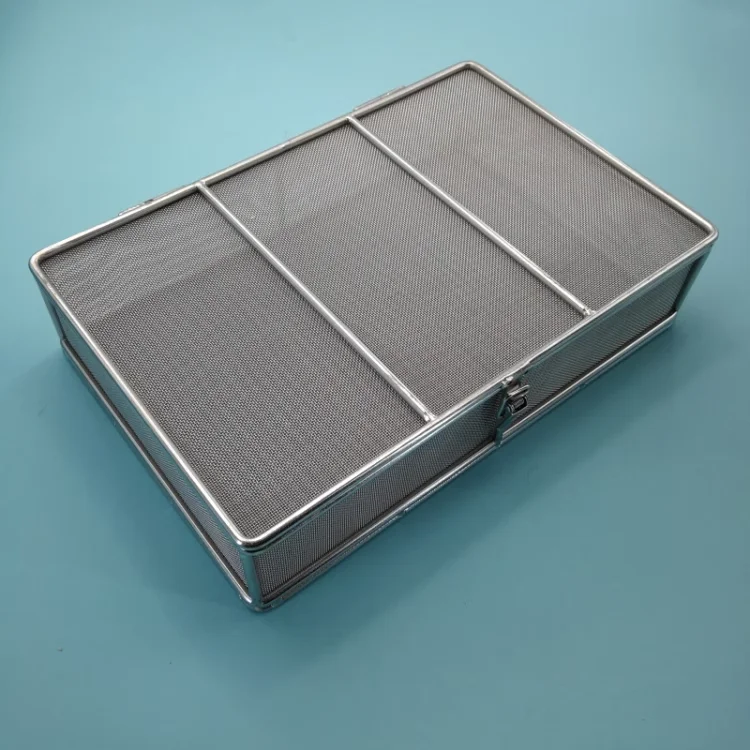 High-Temperature Resistance Stainless Steel Sterilization Basket for Ultrasonic Cleaning Medical Equipment Storage