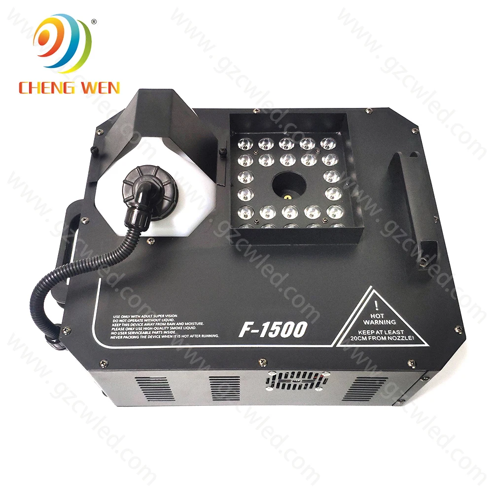 1500W LED Fog Machine/Wireless Remote DMX512 Smoke Machine With 24x9W3in1 RGB LED Lights