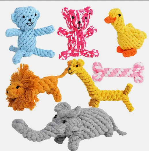Pet Dog Puppy Cat Chewing Rope Cotton Knot Dental Teeth Cleaning Chew Dog Rope Toys