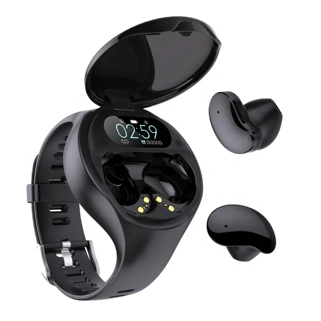 Newly Arrival Wireless Earbuds BT earphone Two in one Smart Watch TWS Earphone with multi functions