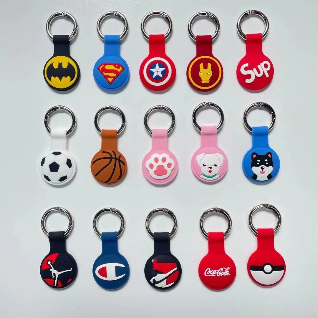 Logo Customized Silicone Air Tag Case Cover Keychain Key Ring Clip Holder Anti Lost Wireless Tracker Case For Apple Airtags Case