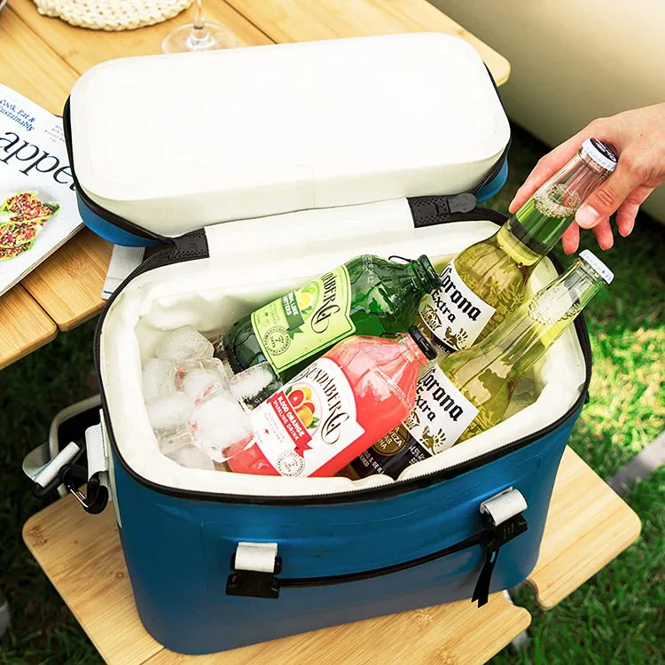 Wine Cooler Bag 8 Bottles Ice Cooler Bag Insulated Beer Carrier Freezable Cans Cooler Box for Picnic Dinner