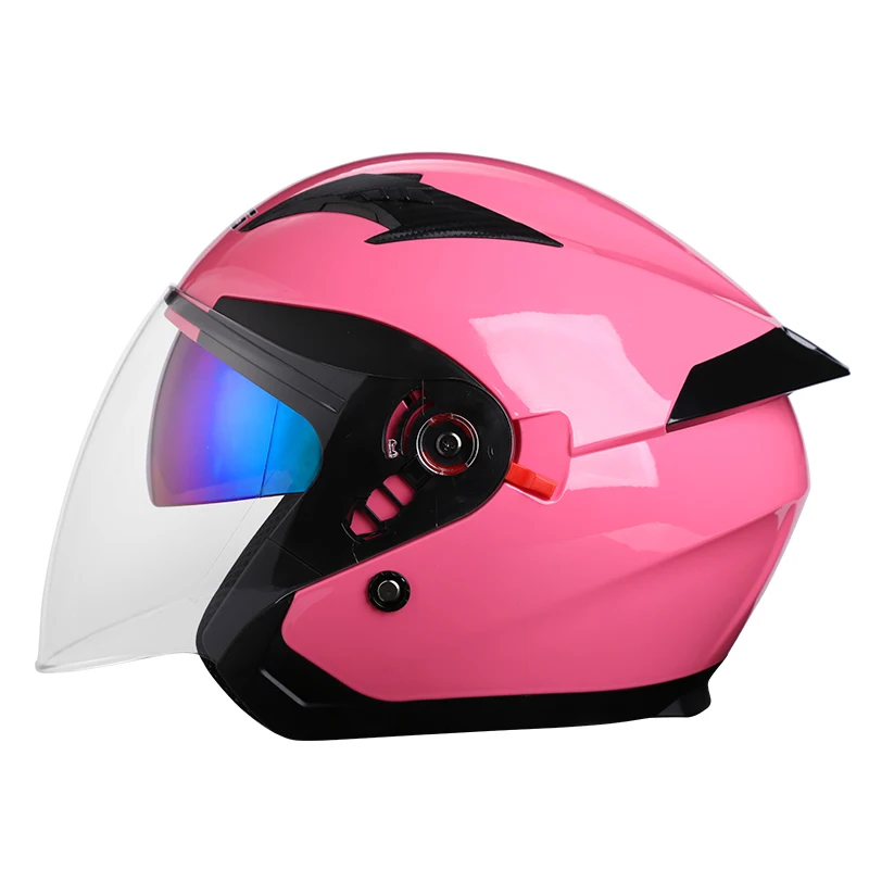 Half Face Motorcycle Helmet Equivalent Vega Helmet double mirrors with inner visor